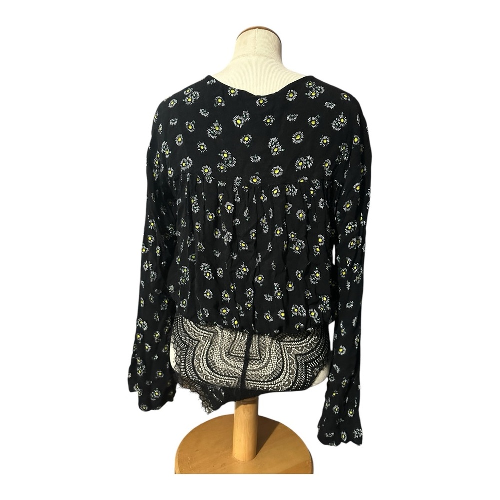 Intimately Free People Forties Feel Bodysuit Floral Lace Black Small - Picture 4 of 5